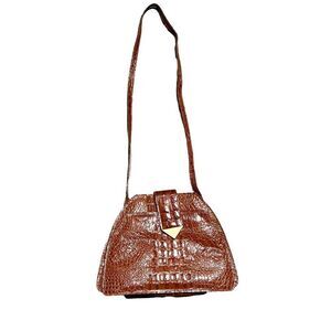 Faux Leather Purse With Single Clasp